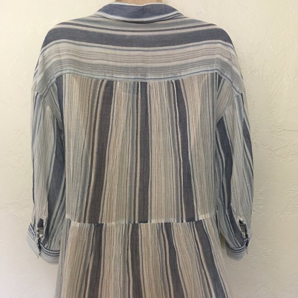 Finn & Grace Striped 3/4 Sleeve Top M NEW - Picture 4 of 7